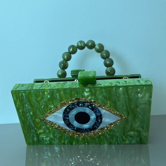 French Design Acetate Green Bag - Picture 3 of 4